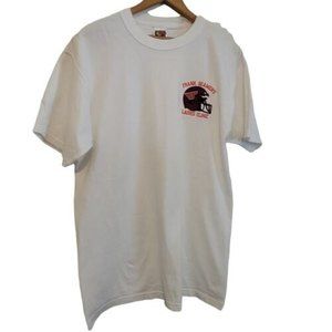 vtg t shirt frank beamer ladies clinic hokies va tech football white sz l
